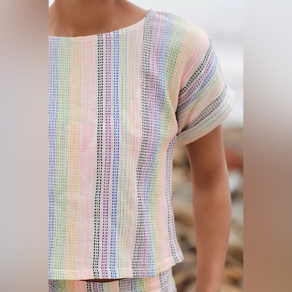 Anthropologie Dolan Striped Gauze Tee - Picture 3 of 8